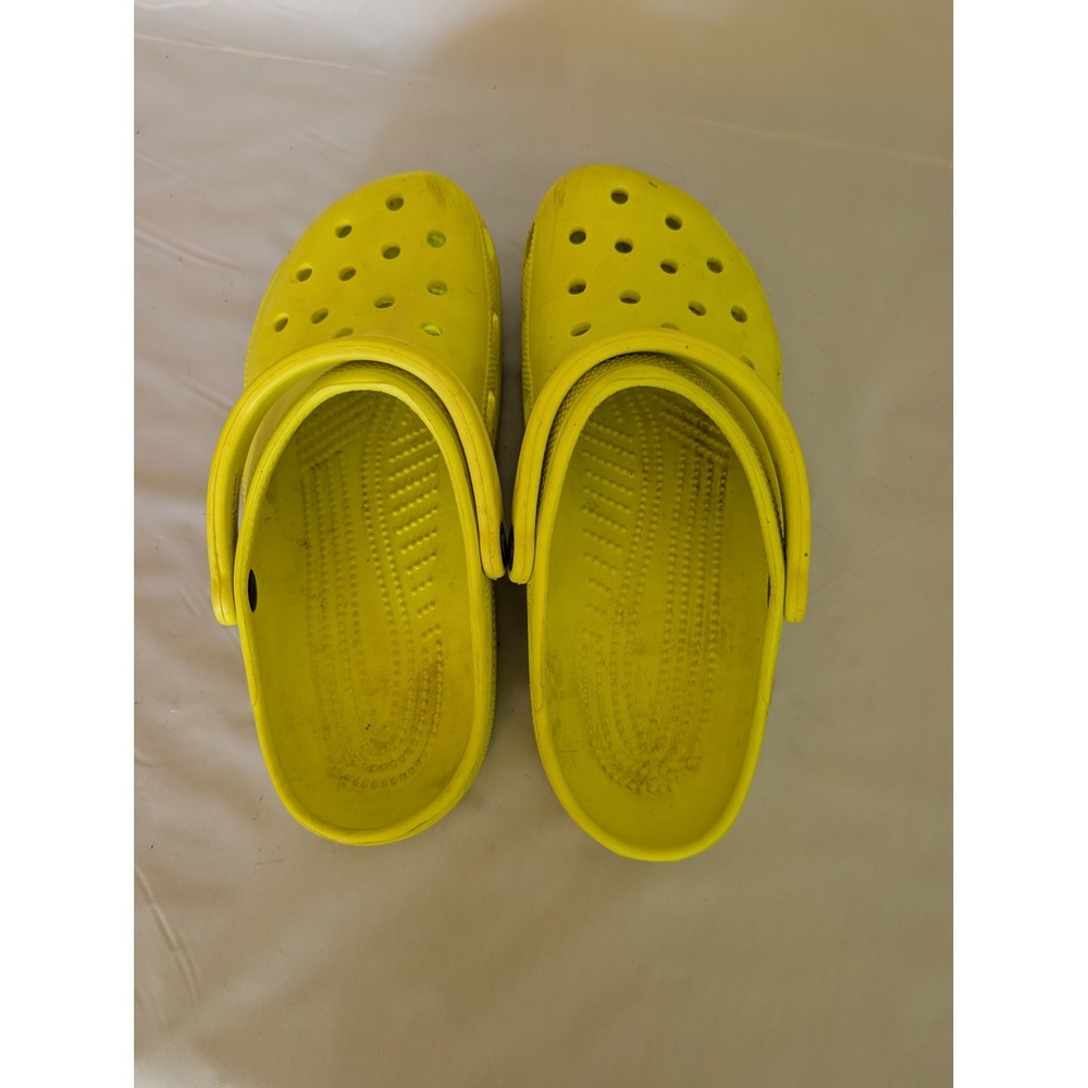 Crocs Classic Clogs Yellow Slip On Comfort Shoes Mens 8 Womens 10 - Picture 4 of 6